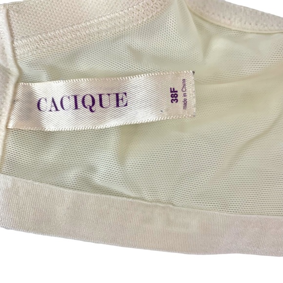 CACIQUE Full Coverage Satin Cream Underwire Bra Sz 38F - Picture 6 of 8